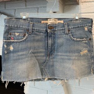 Abercrombie & Fitch Light Blue Distressed Mini Skirt
